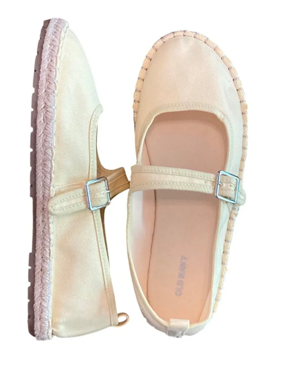 NEW! Women's OLD NAVY Buckle Mary Jane Espadrille Flats Shoes YELLOW Size 9 1/2